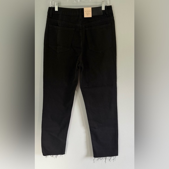 Amaryllis & Tayshia The Manhattan Black denim Jeans Sz 6 Frayed Hem Straight Leg - Picture 3 of 15